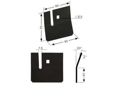 Industriehof® Abstreifer 79 x 84/93 x 3 mm, Bohrung 8,5 x 8,5 mm für Howard Packerwalzen, 51-H101