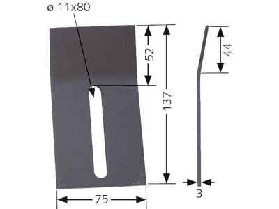 Industriehof® Abstreifer 137 x 75 x 3 mm, Bohrung 80 x 11 mm für Kuhn Packerwalzen, 51-K200