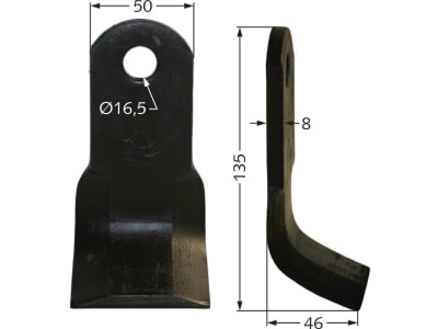 Industriehof® Y-Messer 135 x 50 x 8 mm, Bohrung 16,5 mm, für Mulcher Humus, 63-HUM-02 Industriehof® Y-Messer 135 x 50 x 8 mm, Bohrung 16,5 mm, für Mulcher Humus, 63-HUM-02