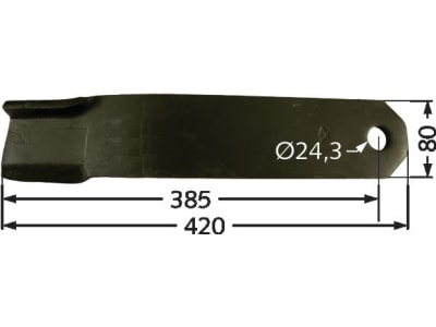 Industriehof® Schlegelmesser links/rechts 420 x 80 x 10 mm, Bohrung 24,3 mm, für Rübenroder Humus HK 2000, HKP 3000, HKN 950