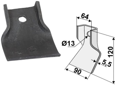 Industriehof® Schlegelmesser 120 x 64/90 x 5,5 mm, Bohrung 13 mm, für JF, 63-JF-01 Industriehof® Schlegelmesser 120 x 64/90 x 5,5 mm, Bohrung 13 mm, für JF, 63-JF-01