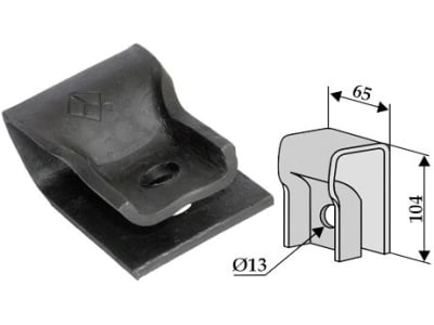 Industriehof® Halter 104 x 65 x 6,5 mm, Bohrung 13 mm für JF Schlegelmesser, 63-JF-02 Industriehof® Halter 104 x 65 x 6,5 mm, Bohrung 13 mm für JF Schlegelmesser, 63-JF-02