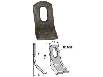 Industriehof® Y-Messer 100 x 40 x 5 mm, Bohrung 35 x 14 mm, für Mott, Rousseau, S.M.A., 63-ROU-53 Industriehof® Y-Messer 100 x 40 x 5 mm, Bohrung 35 x 14 mm, für Mott, Rousseau, S.M.A., 63-ROU-53