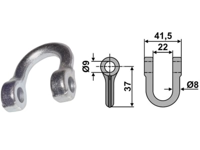 Industriehof® Schäkel gerade, Bohrung 9 mm, für Ferri, Maschio, Terranova, 63-TRR-03 Industriehof® Schäkel gerade, Bohrung 9 mm, für Ferri, Maschio, Terranova, 63-TRR-03