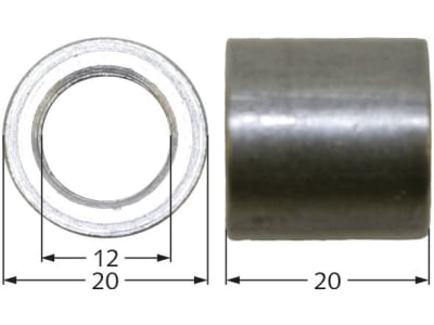 Industriehof® Buchse 20 x 4 mm, Ø innen 12 mm, Ø außen 20 mm, für Votex, 63-VOT-61