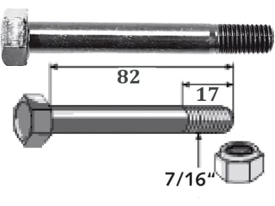 Industriehof® Sechskantschraube 7/16" x 82 - 10.9 mit Sicherungsmutter für Carroy et Giraudon, Mulag, Rasant, Schmidt, Mc Connel, Noremat, Rousseau, S.M.A., 63-71682 Industriehof® Sechskantschraube 7/16" x 82 - 10.9 mit Sicherungsmutter für Carroy et Giraudon, Mulag, Rasant, Schmidt, Mc Connel, Noremat, Rousseau, S.M.A., 63-71682