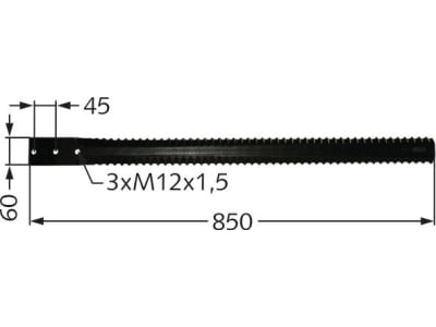 MWS Silo-Doppelmesser L x B x S 850 x 60 x 9,5/5 mm, Satz (2 Hälften), für Kuhn B1200, B1201/E