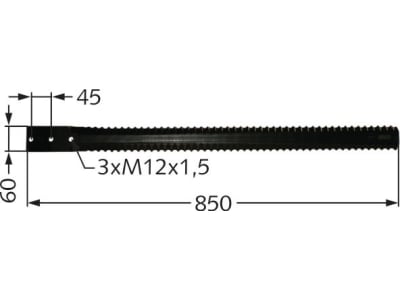 Silo-Doppelmesser, L x B x S 850 x 60 x 9,5/5 mm, Satz (2 Hälften), für Kuhn Silo-Doppelmesser, L x B x S 850 x 60 x 9,5/5 mm, Satz (2 Hälften), für Kuhn
