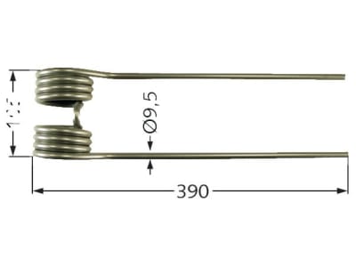 Kreiselheuerzinken links/rechts 390 x 110 x 9,5 mm für Kuhn Kreiselheuer GF 22, 24 T, 440 SP-T, 3701, 4000 T-M, 4201 MH, 5000, 5000 MAH, 5001, 6000 MH, 6001 MH, 6301, 6301 MH, 6301 MOH, 7000 T, 7001 T, GRS 21