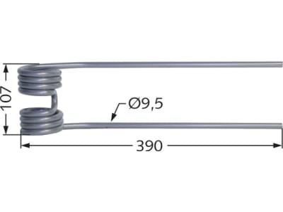 Kreiselheuerzinken links/rechts 390 x 107 x 9,5 mm für Kuhn Kreiselheuer GF 22, 23, 4, 440, 452