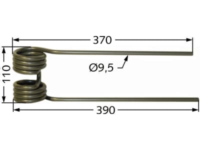 Kreiselheuerzinken links 395 x 110 x 9,5 mm für Kuhn Kreiselheuer GF 400, 500, 600, 5000, 6000, 7000, 8000, 10000, 13000, 17000