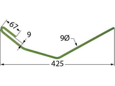 Striegelzinken 400 x 9 mm links/rechts für N/A Striegelzinken 400 x 9 mm links/rechts für N/A
