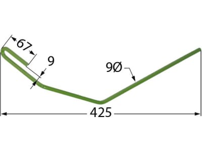 Striegelzinken 400 x 9 mm links für 