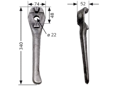 Kreiseleggenzinken links/rechts 74 x 340 x 52 mm, Bohrung 22 mm für Lely Kreiseleggenzinken links/rechts 74 x 340 x 52 mm, Bohrung 22 mm für Lely