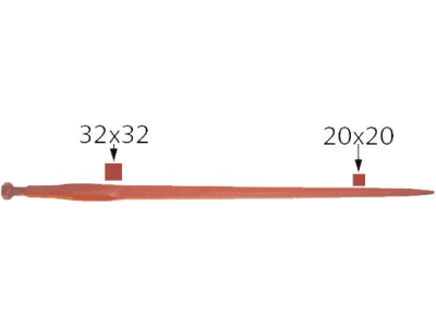 SHW Frontladerzinken 800 mm M 20 x 1,5 spitz, gerade für Stoll, 53127