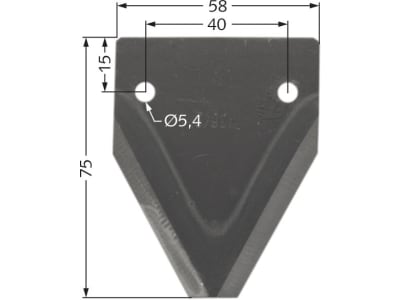 Messerklinge 75 x 58 x 2,0 mm, glatt, für Doppelmesser-Mähbalken Mörtl