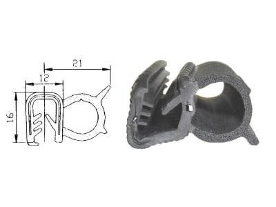 Dichtungsprofil universal für Front-, Seiten- und Heckscheiben mit 5 bis 6 mm Stärke, Klemmbereich 5 – 6 mm Dichtungsprofil universal für Front-, Seiten- und Heckscheiben mit 5 bis 6 mm Stärke, Klemmbereich 5 – 6 mm