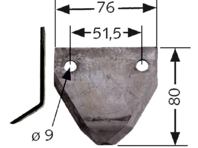 Fräsmesserklinge, 80 x 76 x 3 mm, gekröpft, für Faresin Fräsmesserklinge, 80 x 76 x 3 mm, gekröpft, für Faresin
