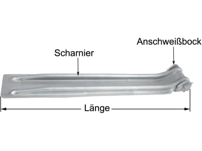 Stellbordwandscharnier, L x B 470 x 60 mm, verzinkt