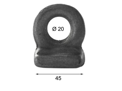 Anschweißring, 54 x 45 mm, Ø 20 mm, für Kettenspanner Anschweißring, 54 x 45 mm, Ø 20 mm, für Kettenspanner