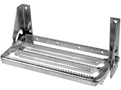 Klapptritt Trittfläche B x T 340 x 160 mm, verzinkt, zum Anschrauben, ohne Schrauben Klapptritt Trittfläche B x T 340 x 160 mm, verzinkt, zum Anschrauben, ohne Schrauben