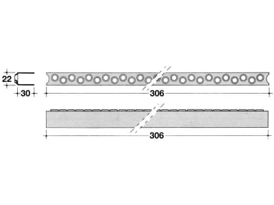 Leitersprosse, L x B: 306 x 22 mm, schmal, blank