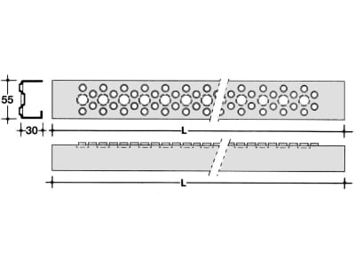 Leitersprosse, L x B 1.980 x 55 mm, breit, blank