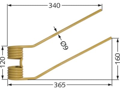 Schwaderzinken 340/365 x 120 x 9 mm links für 