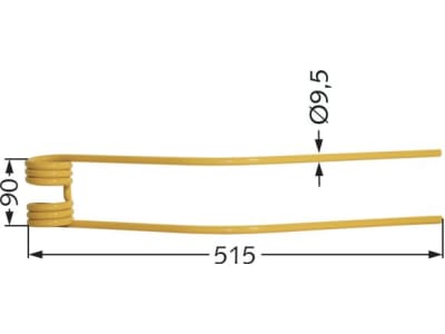Schwaderzinken 515 x 90 x 9,5 mm für Niemeyer Kreiselschwader Schwaderzinken 515 x 90 x 9,5 mm für Niemeyer Kreiselschwader