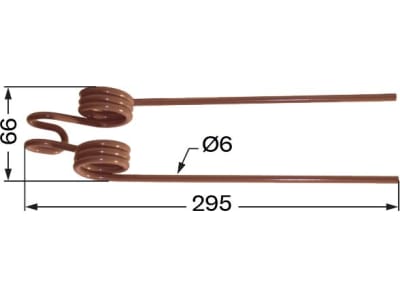 Pöttinger Kreiselheuerzinken links/rechts, 249/295 x 66 x 6 mm, weiß, für Heuraupe 160, 162, 180, 200, 220, KR 185, 436.020+1