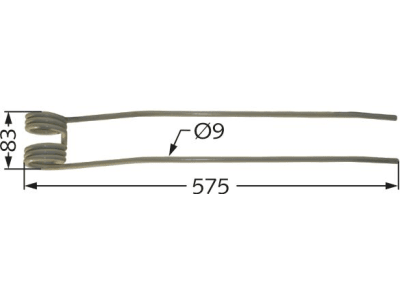 Pöttinger Schwaderzinken 575 x 83 x 9 mm außen weiß, für Eurotop, Top 42, 420, 421 N, 436.030 Pöttinger Schwaderzinken 575 x 83 x 9 mm außen weiß, für Eurotop, Top 42, 420, 421 N, 436.030