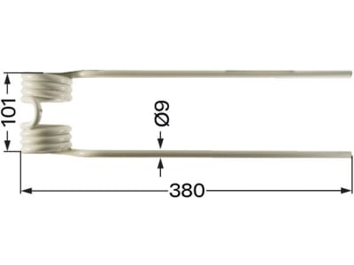 Pöttinger Kreiselheuerzinken links/rechts, 380 x 101 x 9 mm, weiß, für Kreiselheuer Eurohit, Hit 40–54 A/H/N , 436.140 Pöttinger Kreiselheuerzinken links/rechts, 380 x 101 x 9 mm, weiß, für Kreiselheuer Eurohit, Hit 40–54 A/H/N , 436.140