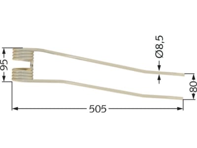 Pöttinger Schwaderzinken 505 x 95 x 8,5 mm links/rechts weiß, für Top 28, 33, 38, 60, 66