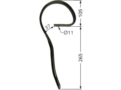 Rasspe Garezinken 370 x 8 mm gerade, kugelgestrahlt für Lemken, Rasspe Rasspe Garezinken 370 x 8 mm gerade, kugelgestrahlt für Lemken, Rasspe