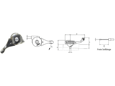 Regulierhebel links Magura HA/HB, 158 °, Hub 41 mm, E 32 mm, Übersetzung 1:3,5 Regulierhebel links Magura HA/HB, 158 °, Hub 41 mm, E 32 mm, Übersetzung 1:3,5