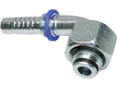 Dichtkegelnippel "DKOS" 90 °, schwer, metrisch, zylindrisch, Aussenkung 24°, O-Ring und Überwurfmutter Dichtkegelnippel "DKOS" 90 °, schwer, metrisch, zylindrisch, Aussenkung 24°, O-Ring und Überwurfmutter