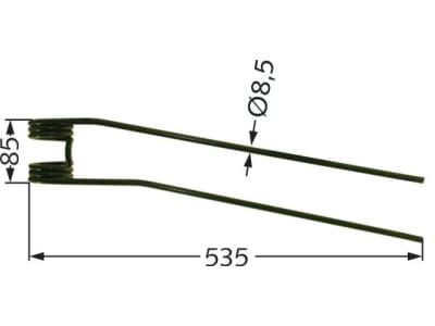 Schwaderzinken 535 x 85 x 8,5 mm für Stoll Kreiselschwader