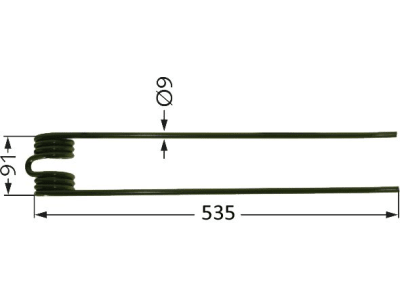 Schwaderzinken 535 x 91 x 9 mm für Stoll Kreiselschwader