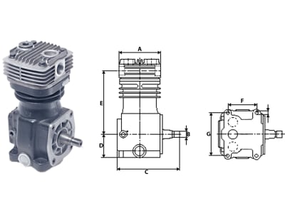 Wabco Kompressor "HDR 1.1" A 110 mm, Hub 36 mm, verschlossen, 411 141 503 0 Wabco Kompressor "HDR 1.1" A 110 mm, Hub 36 mm, verschlossen, 411 141 503 0