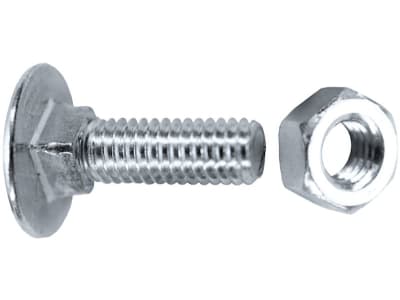 Flachrundschraube DIN 603 M 8 x 55 - 4.8 verzinkt, mit Mutter, 0223855