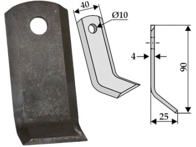 Industriehof® Y-Messer 90 x 40 x 4 mm, Bohrung 10 mm, für Mulcher Stella, 63-STE-02 Industriehof® Y-Messer 90 x 40 x 4 mm, Bohrung 10 mm, für Mulcher Stella, 63-STE-02