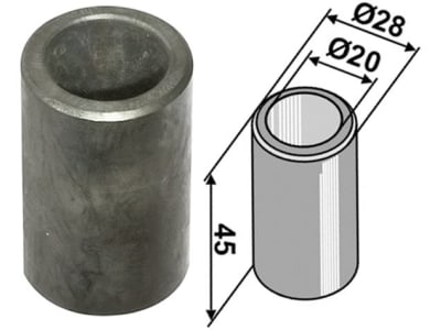 Industriehof® Buchse 45 x 4 mm, Ø innen 20 mm, Ø außen 28 mm, für Spragelse-Mica, 63-SPR-53 Industriehof® Buchse 45 x 4 mm, Ø innen 20 mm, Ø außen 28 mm, für Spragelse-Mica, 63-SPR-53