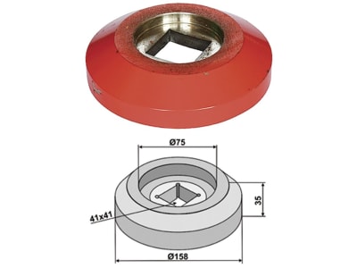 Industriehof® Außenflansch 158 x 75 x 35 mm für Lagerung für Vierkantwelle 40 x 40 mm (Best. Nr. 10075727), 31-0037A