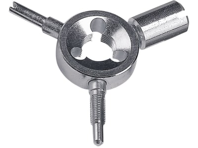 Tip Top Ventilgewindeschneider 4-teilig, für Ein-/Ausdrehen von Standard-Ventileinsätzen - Außengewinde VG8/VG12 - Innengewinde VG5 Tip Top Ventilgewindeschneider 4-teilig, für Ein-/Ausdrehen von Standard-Ventileinsätzen - Außengewinde VG8/VG12 - Innengewinde VG5