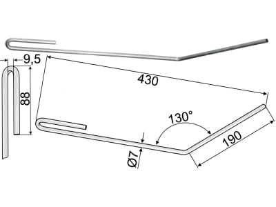 Striegelzinken 430 x 7 mm links für Amazone Saatstriegel