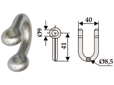 Industriehof® Schäkel gerade, Bohrung 9 mm, für Agritec, Stoll, 63-AGT-91