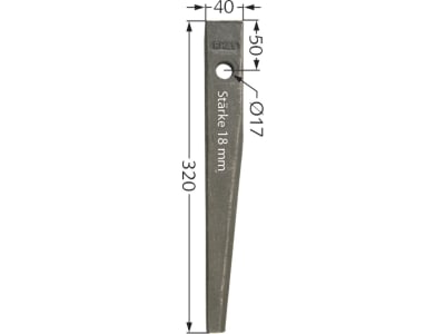 Industriehof® Kreiseleggenzinken links/rechts 40 x 320 x 18 mm, Bohrung 17 mm für HR 1000-Serie, RH-41 Industriehof® Kreiseleggenzinken links/rechts 40 x 320 x 18 mm, Bohrung 17 mm für HR 1000-Serie, RH-41