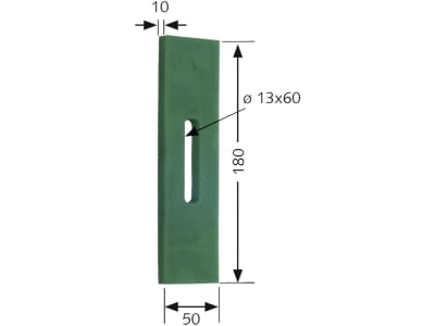 Greenflex Kunststoff-Abstreifer 180 x 50 mm, Bohrung L x B 60 x 13 mm für Rabe Packerwalzen