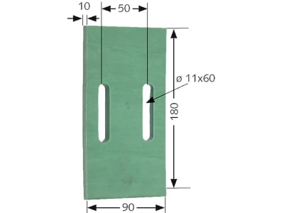 Greenflex Plastik-Abstreifer 180 x 90 mm, Bohrung L x B 60 x 11 mm für Eberhardt, Lemken Packerwalzen Greenflex Plastik-Abstreifer 180 x 90 mm, Bohrung L x B 60 x 11 mm für Eberhardt, Lemken Packerwalzen