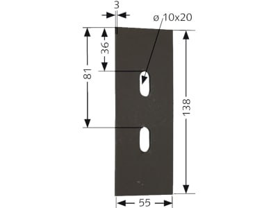 Industriehof® Abstreifer 138 x 55 x 3 mm, Bohrung 20 x 10 mm für Lely Packerwalzen, 51-L111